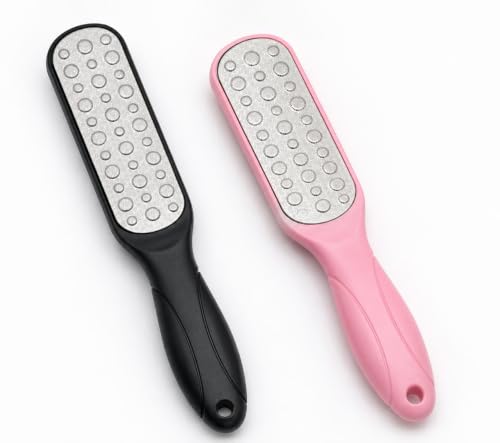 Image of Professional Foot Scrubber Pack of 2 | Large Stainless Steel Heel File | Foot Care Tool | Reusable Pedicure Tool for Smooth & Healthy Feet