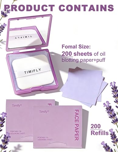 300PCS Oil blotting sheets for face - Blotting Papers for Face with Mirror, Puff & Refills, Absorbs Excess Face Oil, Shine Control, Saves Makeup, On-the-Go Facial Oil Control Kit, Matte Finish All Day - Image 3