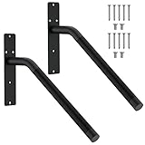 16 Inch Black 1-3 Step Handrail w/Anti- Slip Knurled Grip, ZUEXT 2 Pack Stainless Steel Wall Mount Hand Rail, Safety Grab Bar for Outdoor Garage Entry Steps Stair Interior Exterior Stairway