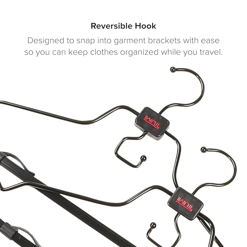 TUMI - 2-Piece Hangers Set - Travel Clothes Hanger for Suit, Coat & Trousers - Space Saving Garment Bag Hangers w/ Hooks - Black