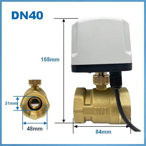 Válvula de bola motorizada DN50 110V AC de 2 cables normalmente cerrada para tuberías 7