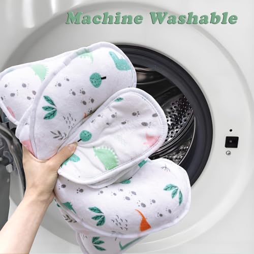 Image of Infant Car Seat Insert, Soft Baby Car Seat Head Neck Pillow, Reversible Newborn Carseat Insert with Strap Covers, Universal Seat Pad for Carseats, Stroller, Swings, Bouncer, Dinosaurs