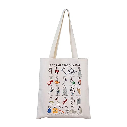 Trad Climbing Tote Bag Rock Climbing Gift Rock Climbing Lovers Gift Rock Climber Gift (Trad Climbing Tote)