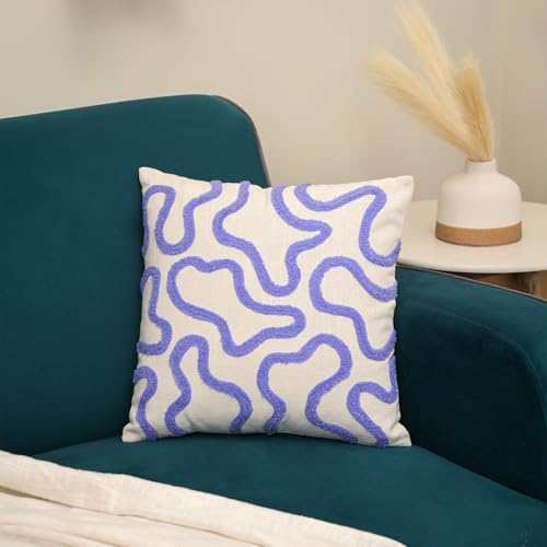 Image of 18X18 Inches Cotton Cushion Covers | Hand Crafted Embroidered Bohemian Cushion Cover for Bedroom | Decorative Boho Cushion Covers for Sofa and Living Room (Set of 1, 18 * 18)