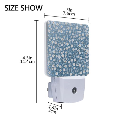 Lámpara de noche LED con sensor de luz azul clara miniatura 3