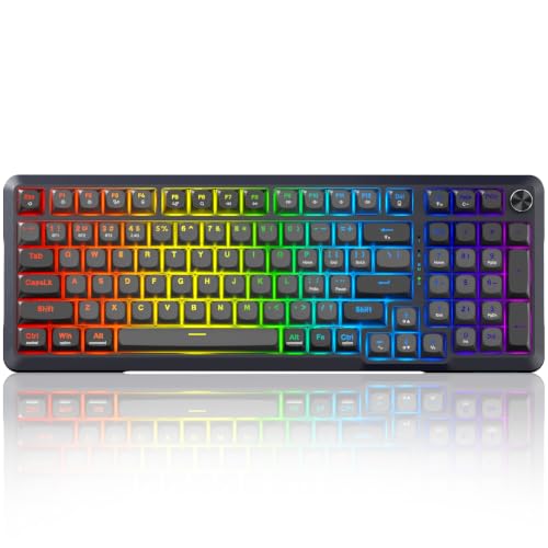 Image of Redragon K688PRO Wireless Tri Mode Gasket Mechanical Gaming Keyboard | Hot Swappable 8000mAH Gaming Keyboard with Five-Layer Padding & Knob, BT /2.4GHz /USB-C, RGB Backlit, 98 Keys Creamy Keyboard