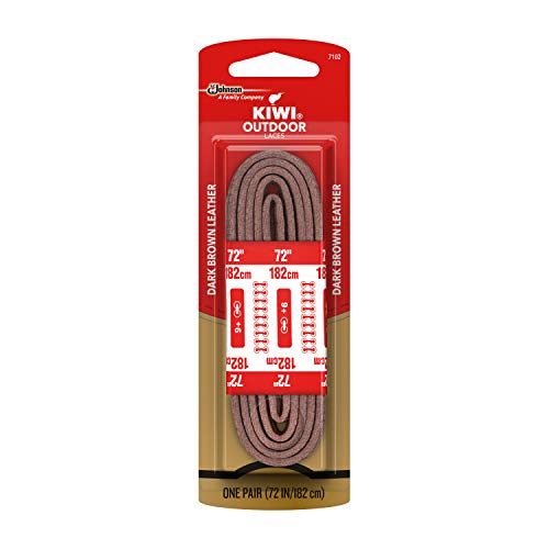 KIWI Outdoor Square Leather Laces, Brown, 72', 1 pair