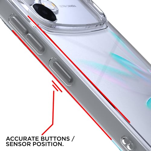 Image of Pikkme Back Cover for Oppo F33 Pro 5G PC + TPU Clear Transparent Raised Edges Shockproof Protective Phone Bumper Case(Transparent)