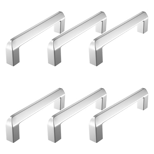 Image of Atlantic Triangle Pull Handle Stainless Steel Glossy (Chrome Finish) for Kitchen and All Types Wooden Furniture Doors, Total Length: 11.80 inches, Hole to Hole - 288 MM,Pack of 6 PCS