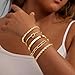 Gokeey Gold Cuff Bracelets for Women Trendy Waterproof, 14K Gold Plated Chunky Gold Bangles Beaded Bracelet for Women Fashion Accessories, Stackable Rope Forever Love Knot Infinity Paperclip Cuban Twist Bracelets Stack Set Bold Vintage Statement Jewelry