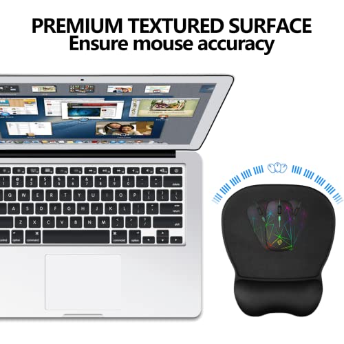 Mouse Pad With Wrist Support Ergonomic Mouse Pad With Wrist Rest Comfortable Mouse Pad For Gaming/Working Memory Foam Gel Computer Mouse Mat With Non-Slip Pu Base Small Mouse Pad For Office #TOP3