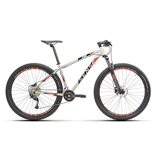 Bibicleta Montain Bike Aro 29 - Sense Fun Evo 2021/2022 - Quadro Tamanho M - Cor Cinza/Laranja, multi-colored, 17