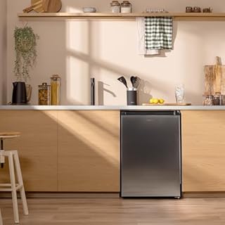 Cecotec CoolMarket TF 97 L Congelatore Verticale da tavolo 97 litri, Classe Energetica E, Design compatto, Porta reversibile, 3 cassetti, Dimensioni 55,1 x 57,5 x 83,5 cm, Colore Inox