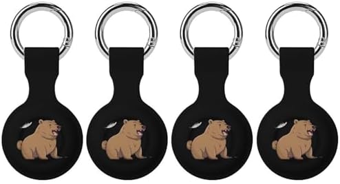 Bears Fishing Silicone Protective Case Tracker Shockproof Cover Tracker Holder Protector Compatible for Airtag 4PCS