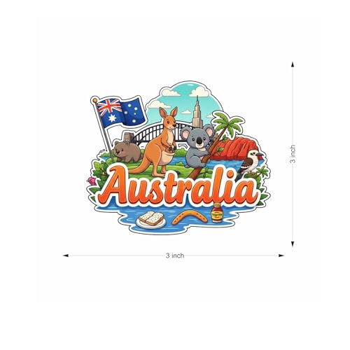 Image of Premium Laser Cut MDF Fridge Magnet for Home Decor, Vibrant Layered Travel Artwork Souvenir Gift with Strong Magnetic Hold, Refrigerator Decoration for Kitchen & Office - Australia