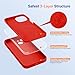 Miracase Designed for iPhone 14 Case with Screen Protector,[Upgraded Enhanced Camera Protection],Shockproof Liquid Silicone Case with Microfiber Lining, 6.1 inch, Red