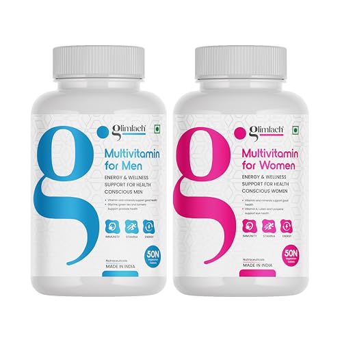 Image of Glimlach Multivitamins For Men & Women with Zinc, Vitamin C, Vitamin D3, Multiminerals & Enhances Energy, Stamina & Immunity, Multivitamin and Mineral Nutrition Addition