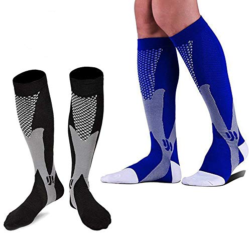 Graduated Compression Socks Women Men 20-30mmHg Knee High Plus Size Wide Calf for Nurse, Pregnancy, Flight, Travel, Running, Nursing,Medical,Athletic, Diabetic