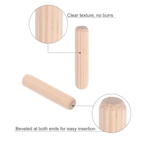 image for uxcell 100 Pcs Wooden Dowel Pins, 6 x 50mm (0.24 x 1.97 Inch) Wood Dow