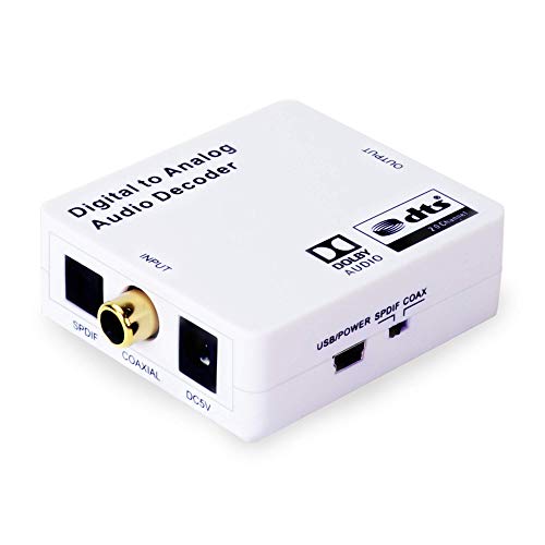 J-Tech Digital Optical Spdif Toslink/Coaxial Digital To Analog Audio Decoder Converter Compatible With Dolby Digital, Pcm, And Dts #TOP18