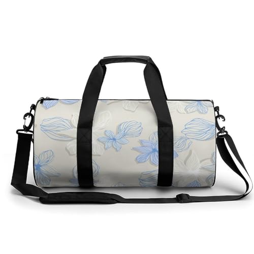 Duffel bag fleurs bleues compact pour éviter les surtaxes bagage