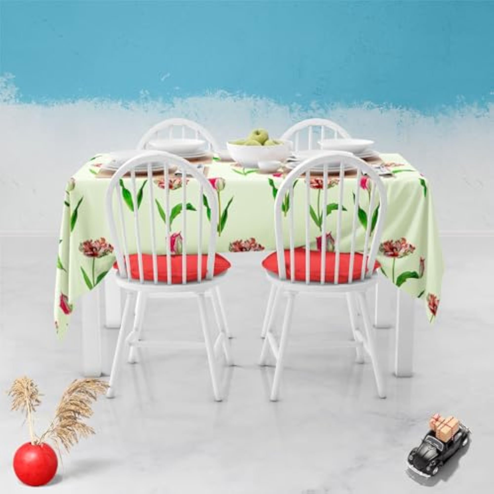 Tulips Velvet Table Cloth Cover for Dining & Center Table