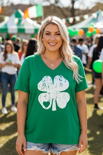 Image of ForHailey Women's Plus Size Short Sleeve Tee Shirt V Neck Basic Ladies Loose Fit T Shirt 1X-5X