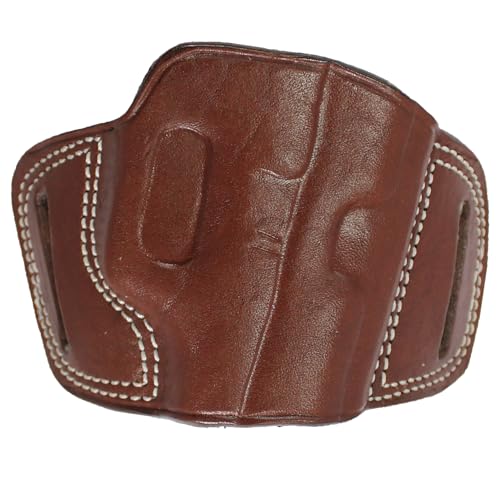YT HOBBY Handmade Fast Draw Outside The Waist Band OWB Carry Leather Gun Holster (Dark Brown - Right Hand