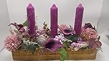  Seidenblumengesteck Herbstgesteck Tischgesteck Kerzen Calla Dahlien Schnecken