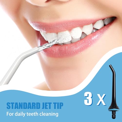 3 Pack Water Flosser Replacement Tips for Nicwell, Mospro, Zerhunt, Oral Irrigator Jet Tip Nozzel, Black