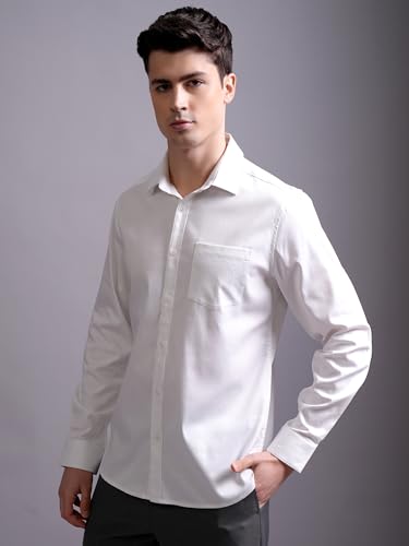 Image of Highlander Men's Slim Fit Formal Shirt | Solid Formal Shirt for Men | Comfortable Fabric | Stylish Design for Everyday Use & Office Wear