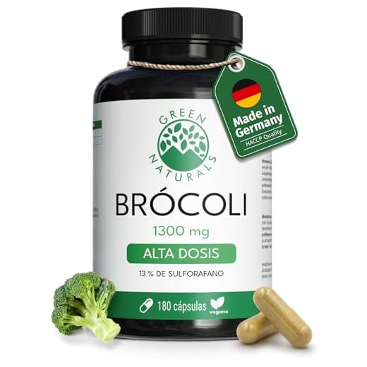 Extracto de brócoli | 170mg de sulforafano | 1300mg dosis diaria | 180 cápsulas | 3 meses de suministro | vegano y sin aditivos | producido y probado en laboratorio en DE | Green Naturals®
