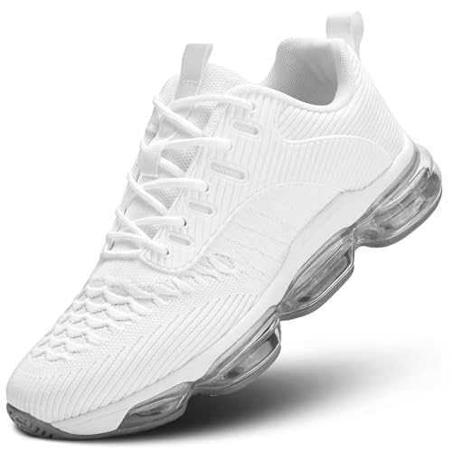Image of Kapsen Mens Running Shoes Air Cushion Tennis Walking Sneakers Casual Sport Gym Jogging White 10