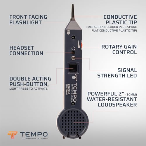 tempo communications 701k-g wire tracer electrical tone generator and probe kit 701k-g-box cable toner