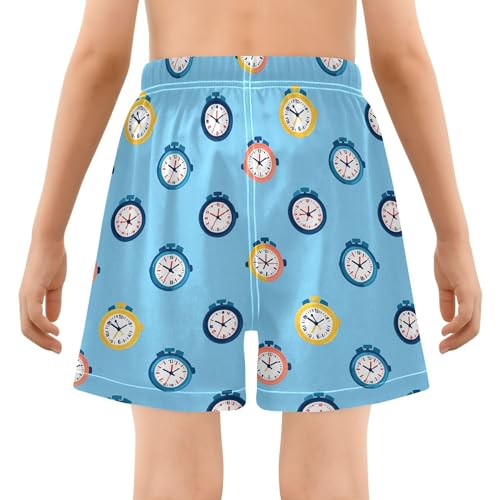 Cute Clock Boys' Swim Trunks Compression Liner Quick-Drying Casual Shorts for Kids B04049264