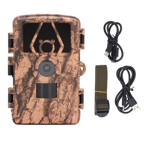 Yunseity Trail Camera, IP66 Waterproof 4K 60MP Mini Game Camera with 120° Wide Angle, Night Vision, Hunting Camera Deer Camera for Wildlife Monitoring