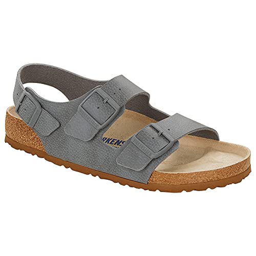 Birkenstock Men's Milano SFB Birko-Flor Desert Soil Gray 44 R