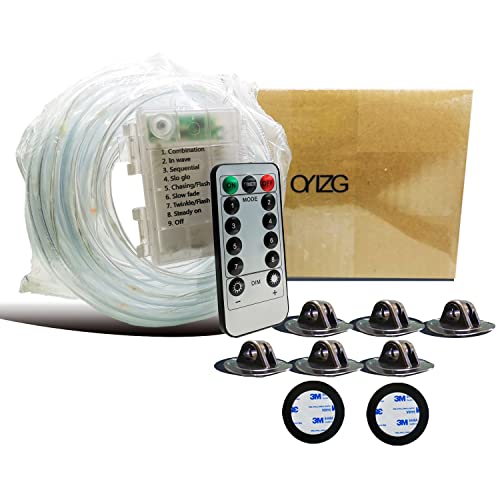 OYLZG Kayak Glow Light Kit Double Waterproof Protect for Kayak Canoe Ranging from Less Than 16 Feet in Length 8 Holders 50 PCS LED Beads 8 Modes with Remote Control Waterproof Battery Case - Image 3