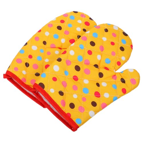 PRETYZOOM 2Pcs Heat Resistant Quilted Oven Mitts for Cooking and Grilling Thickened BBQ Gloves for Enhanced Protection Comfortable Kitchen Safety Mitts Essential Baking Tool for Home