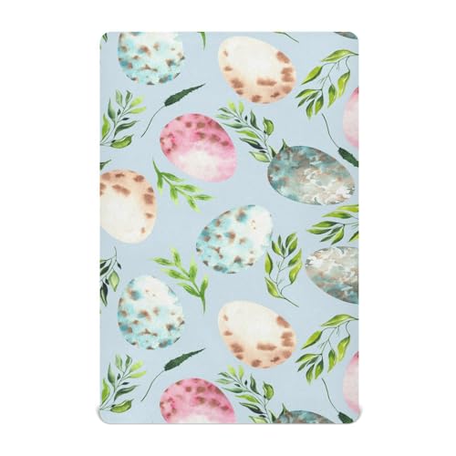Moudou Easter Eggs Playard Sheet for Boy Girls, Soft Breathable Fitted Toddler Sheet for Standard Playard Bed Mattress, 39 x 27 x 5 Inch