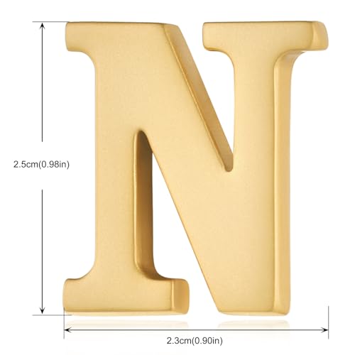 Image of HONEY BEAR Mens Womens Initial Alphabet Letter Lapel Pins Collar Badge Brooches for Business Wedding Graduation Gift Matte Gold 0.59 inches