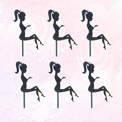 6 peças de salto alto menina bonita picaretas de bolo delicadas coberturas de bolo decorações de bol