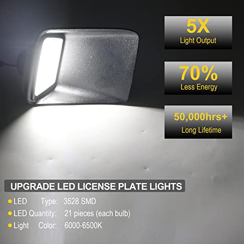 Image of License Plate Lights for Canyon /Colorado 04-12 6000K Rear Bumper Tag Light | For 2004-2012 Canyon /Colorado Replace OEM# 20985454, 20985455|Super Brightness|LED 3D Lighting|DOT|SAE|No Error|OEM Fit|IP67