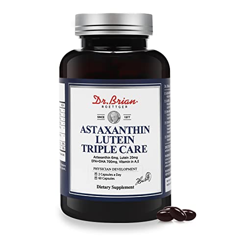 Dr.brian Vitamins Eye Lutein & Astaxanthin Complex, Supplement With Lutein 20Mg Omega 3 Fish Oil 720Mg Epa+Dha 700Mg Astaxanthin 6Mg, Support Eye Health And Visual Acuity, 60 Softgels #TOP15