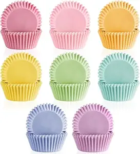 400 Pcs Cupcake Liners Rainbow Baking Paper Cups Standard Size Pastel Muffin Baking Cupcake Mold Cupcake Wrappers for Wedding Cake