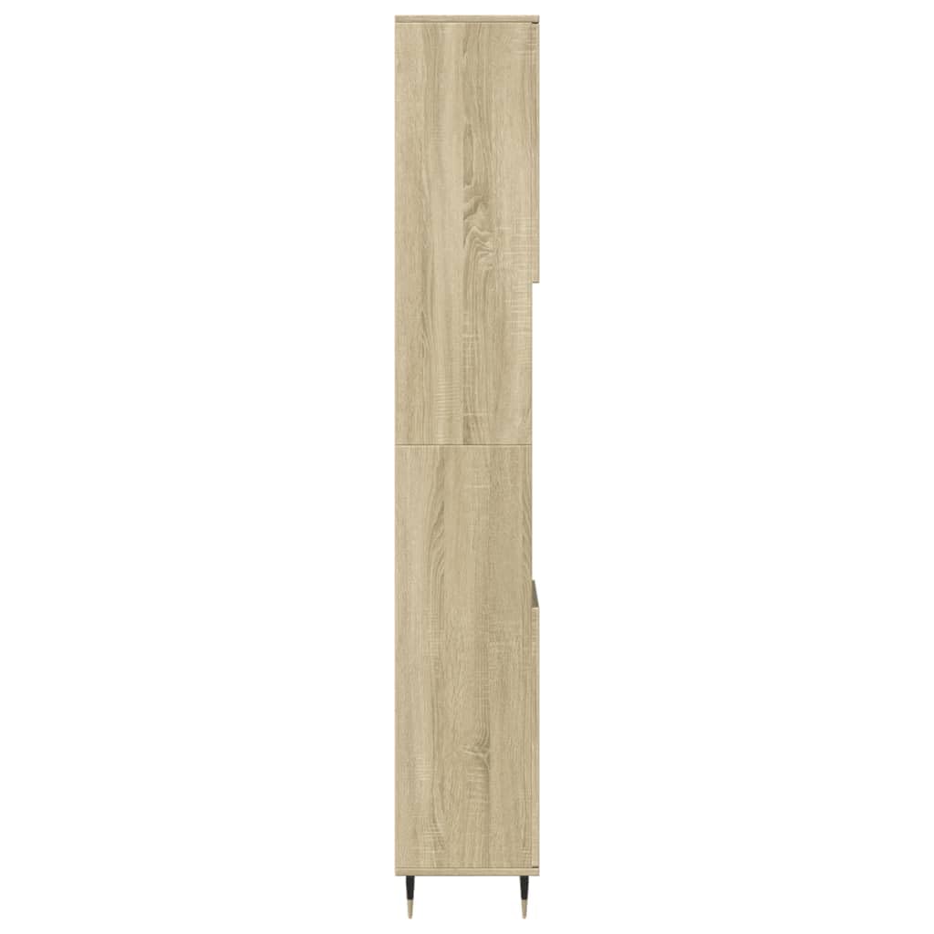 vidaXL Armario de baño Madera contrachapada Roble Sonoma 30x30x190 cm, Armario de Almacenamiento de baño, Unidad de Almacenamiento de baño, Mueble de baño de Piso