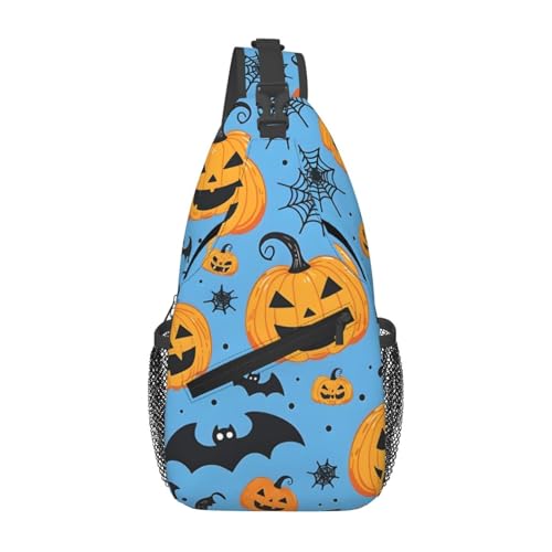 Mochila tipo sling con estampado Halloween para mujer y hombre