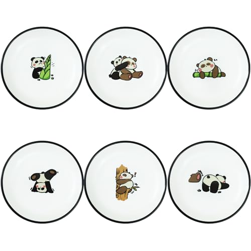 SOCOSY Super Cute Cartoon Panda Ceramic Sauce Dishes, Seasoning Dishes, Little Cat Dog Bird Feeding Bowls, Sushi Soy Dipping Bowls, Appetizer Plates, Dessert Plates-Panda-5 Inch, Set of 6 SOCOSY Super Cute Cartoon Panda Ceramic Sauce Dishes, Seasoning Dishes, Little Cat Dog Bird Feeding Bowls, Sushi Soy Dipping Bowls, Appetizer Plates, Dessert Plates-Panda-5 Inch, Set of 6