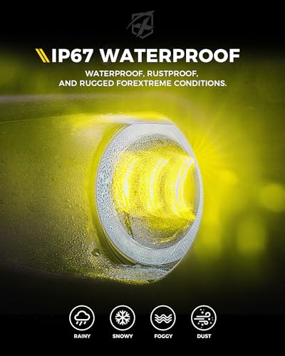 Image of 300% Bright 60W LED Fog Lights w /DRL Compatible with 18+ Jeep JL JT, Yellow