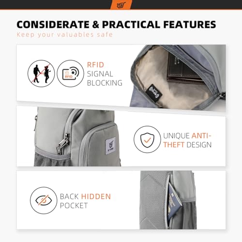 Image of SKYSPER Sling Bag RFID Crossbody Sling Backpack Cross Body Shoulder Bag Travel Hiking Daypack for Women Men(Sagegreen)